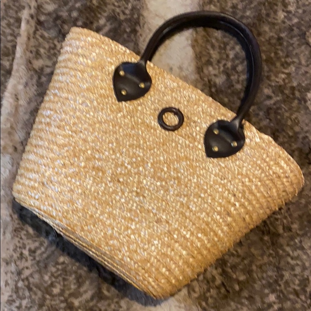 NWOT Natural Straw Handbag with cotton lining